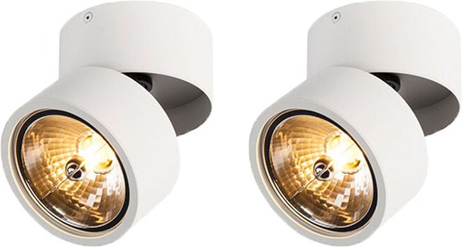 Thumbnail - Set mit 2 modernen Scheinwerfern weiß verstellbar - Go Nine Tubo