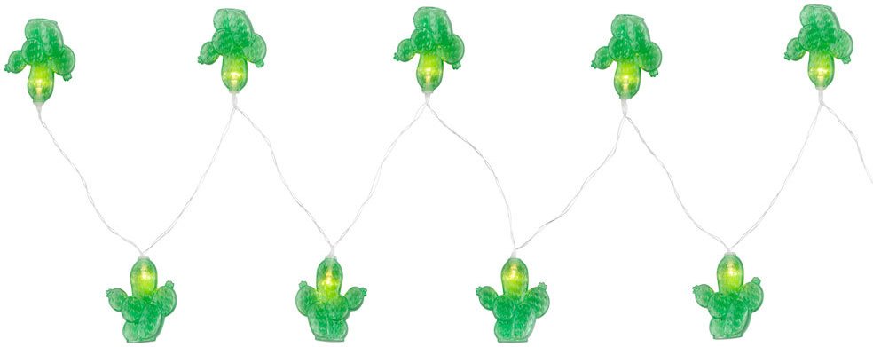 Lichterkette Kaktus grün Lichterkette Wohnzimmer Dekoleuchte Kaktus, 10x led 0,06 Watt, l 185 cm