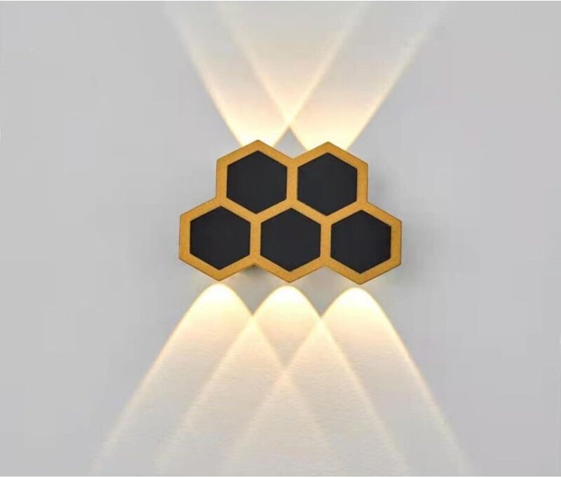 5W Schwarz und Gold Wasserdichte LED-Wandleuchte für den Außenbereich Up and Down Light Warmweiß