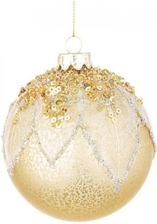 Iperbriko - 12x Sfera Vt Fogliage Oro D80