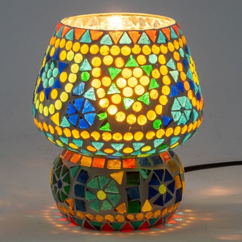 Mosaik-Tischlampe im Ethno-Stil für die Inneneinrichtung