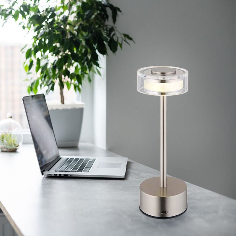 Tischlampe Nachttischlampe Tischleuchte Touchdimmer led Leselampe Akku h 23,5 cm