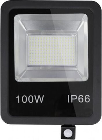 Fabrilamp - 100w 6500k schwarz 9000lm led sm sm ip66 39,5x28,5x7 cm