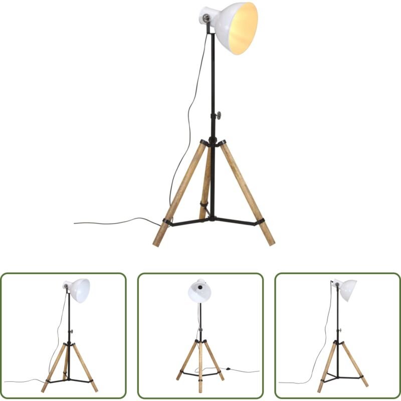 Industriestil - Stehleuchte 25 W Weiß 75x75x90-150 cm E27