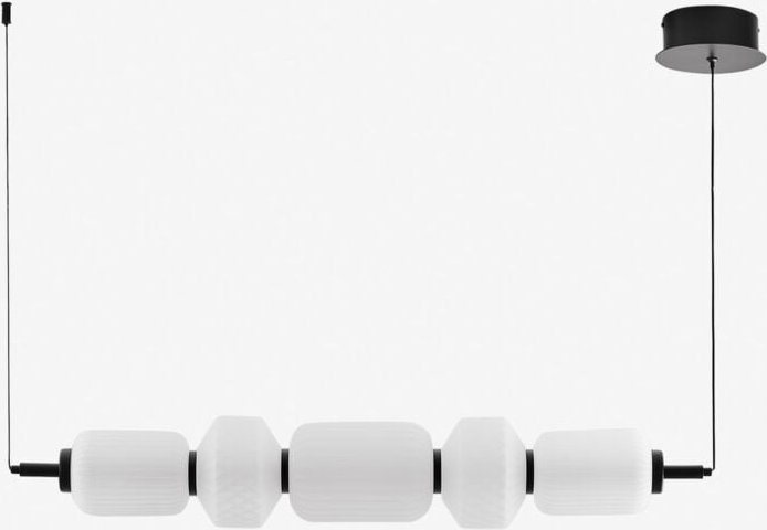 Sklum - LED-Linear-Deckenleuchte aus Eisen und Glas (95 cm) Necsar Schwarz