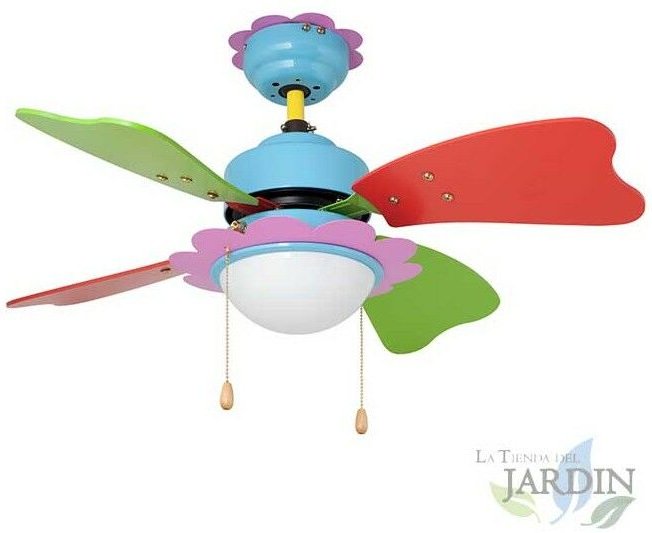 Suinga - Orbegozo Deckenventilator mit Licht, 3 Geschwindigkeiten, farbige Flügel.