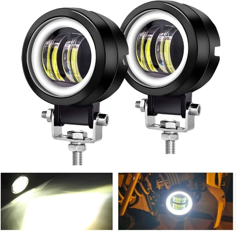 Paar LED-Nebelscheinwerfer Offroad Angel Eyes DRL 3" rund 6000K 80W 8000lm 10-80V DC LED-Arbeitsscheinwerfer Weißes Lich...