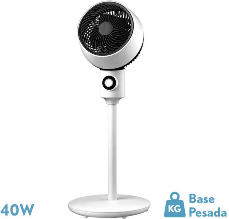 Ventilator de Standventilator Ozon weiß/schwarz 3 Geschwindigkeiten 40w 3 Flügel schwenkbar, feststehend und drehbar 86x...