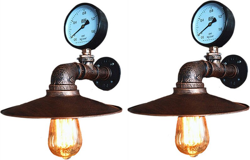 2Pcs Kreative Wandlampe Schmiedeeisen Retro Metall Wandleuchte Wohnzimmer Küche Rost