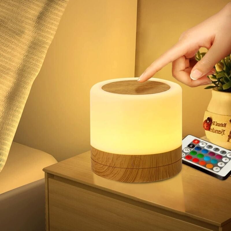 Thumbnail - Lablanc - Baby-LED-Nachtlicht, Mini-Nachttischlampe mit Batteriebetrieb und Fernbedienung und 7 Farben, mehrfarbige RGB-...
