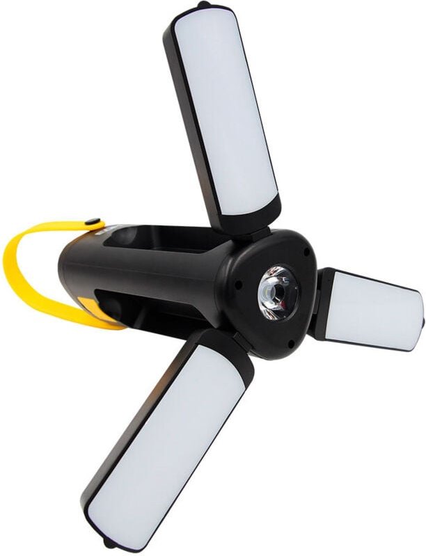 EDM - Faltbare Solarlaterne (4,2 w, 6500 k, 300 lm), wiederaufladbar über usb, IP42, Schwarz