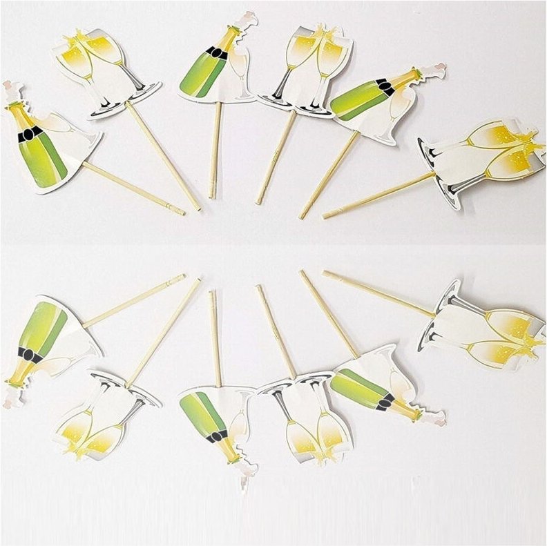 Trade Shop Traesio - Trade Shop - set 24 stuzzicad performance champagne brindisi cupcake für snack -