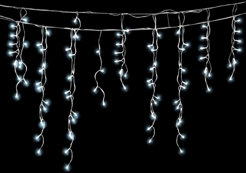 Jiubiaz 5M LED Eisregen Lichterkette Außen Innen Lichtervorhang 200 LEDs Eiszapfen Weihnachtsbeleuchtung 8 Modi Weihnach...