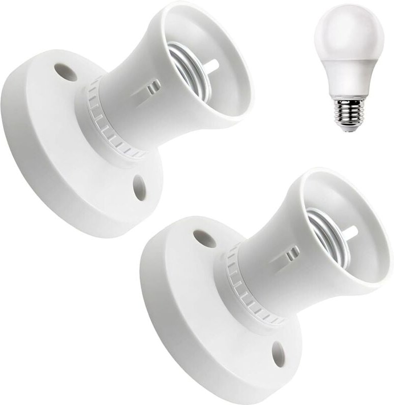 Set mit 2 E27-Lampenfassungen für Decke und Wand, robuste Fassung für Zuhause und unterwegs, einfache Montage