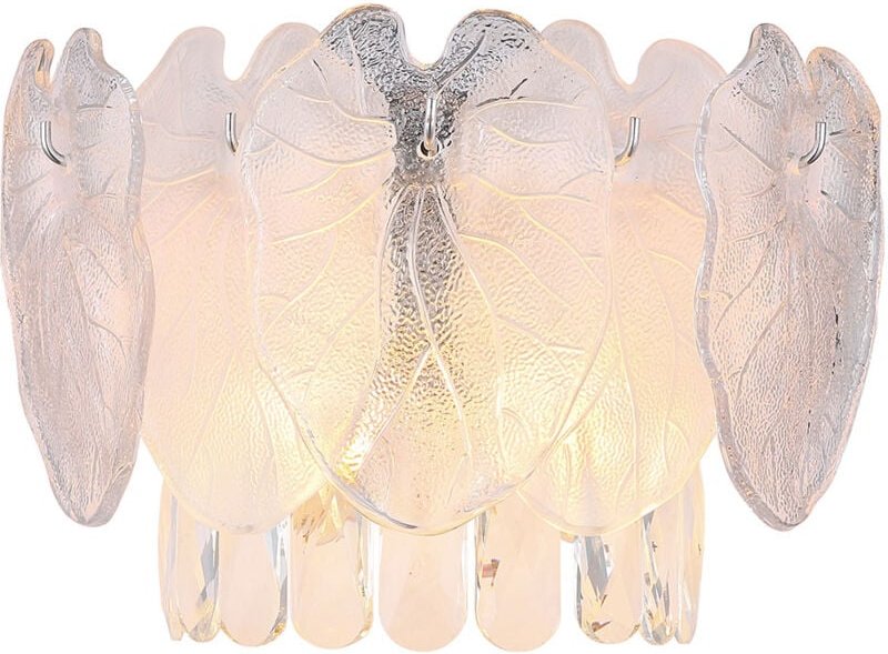 Wandleuchte Wandlampe Schlafzimmerlampe Chrom K5-Kristalle 2-Flammig Flurlampe