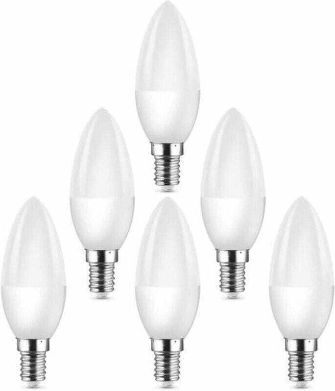 Kleine LED-Lampen mit Edison-Schraubfassung (E14), entspricht einer 40-W-Halogenlampe (C37), 400 lm, 3000 K warmweiß, 6e...
