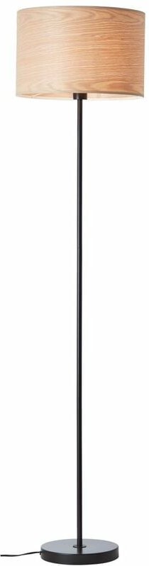 Brilliant - Lampe, Romm Standleuchte 1flg holz hell/schwarz, 1x A60, E27, 52W, Mit Fußschalter