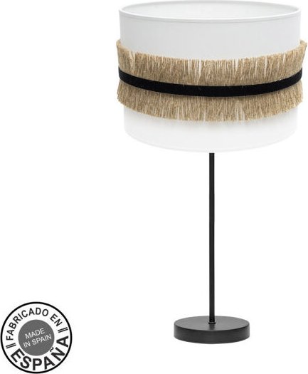 Fabrilamp - Tischleuchte de Alto Angola 1xe27 Schwarz/Weiß-Jute 30d