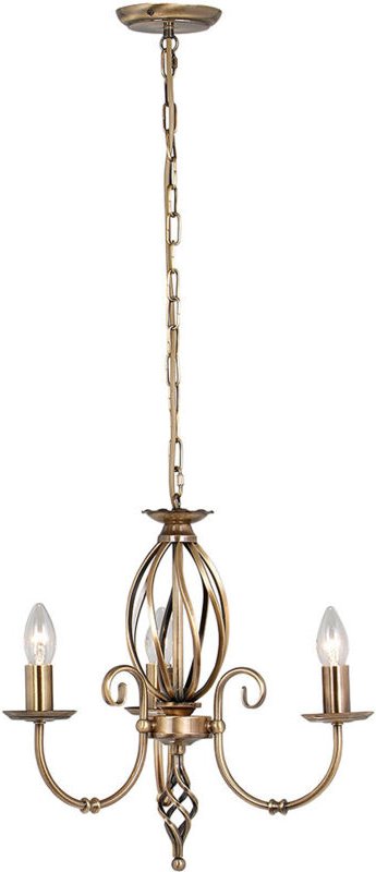 Kronleuchter Hängelampe Deckenleuchte Stahl Messing d 36 cm Esszimmerlampe