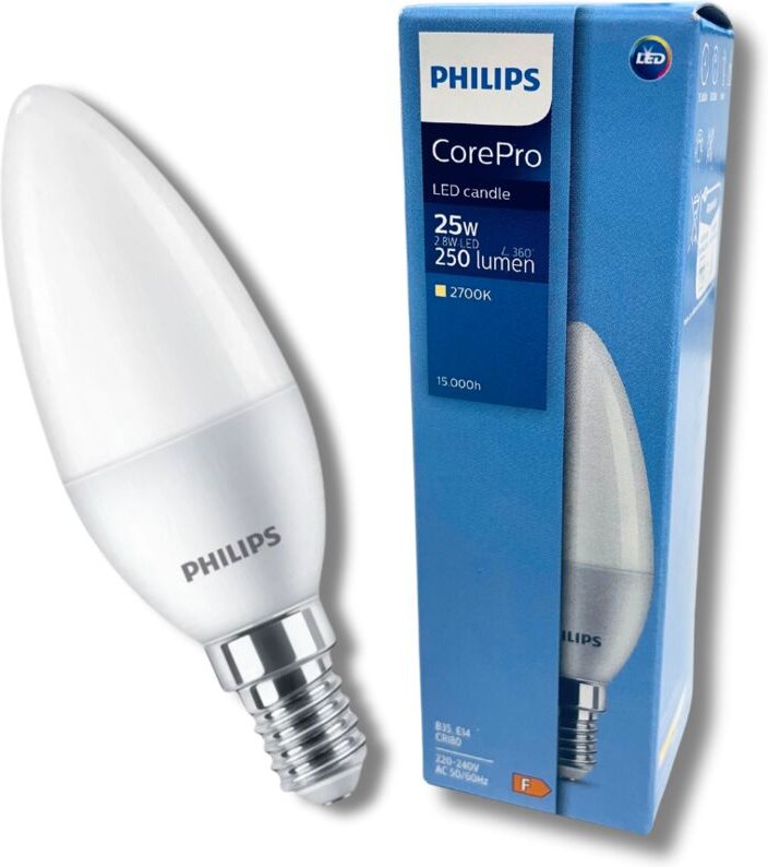 Thumbnail - LED-Glühbirne E14 Kerze 2,8 W = 25 W 250 lm 2700 K Warm PHILIPS