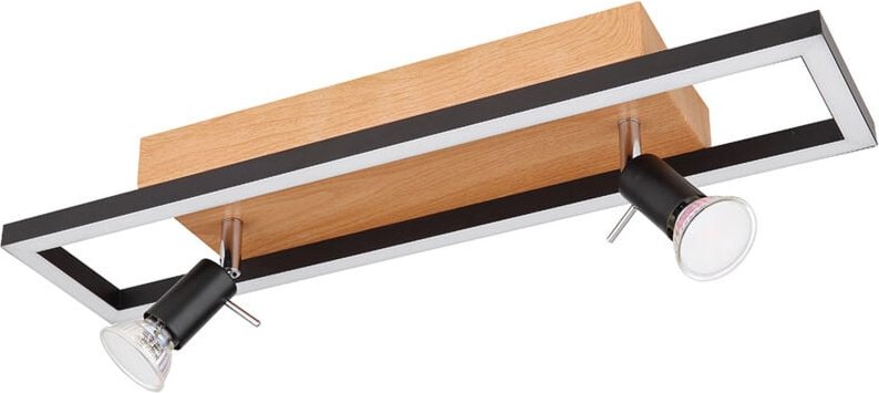 Thumbnail - Globo Lighting - Deckenleuchte led Lampe Spot Strahler Wohnzimmerleuchte Metall Holzoptik Schwarz