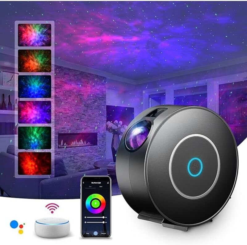 LED Alexa Sternenhimmel Projektor, Smart Nachtlicht 3D Galaxy Sternenprojektor Lampe Kinder Erwachsense mit RG Dimming/S...