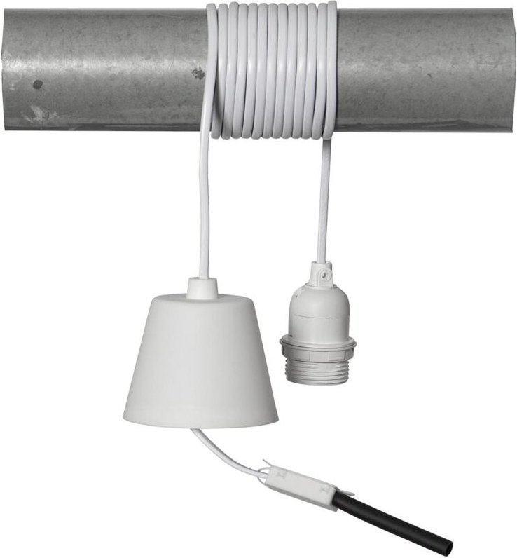 Star Trading - Lampenfassung E27 ,Basic' mit Kabel und Baldachin, weiß, 350cm