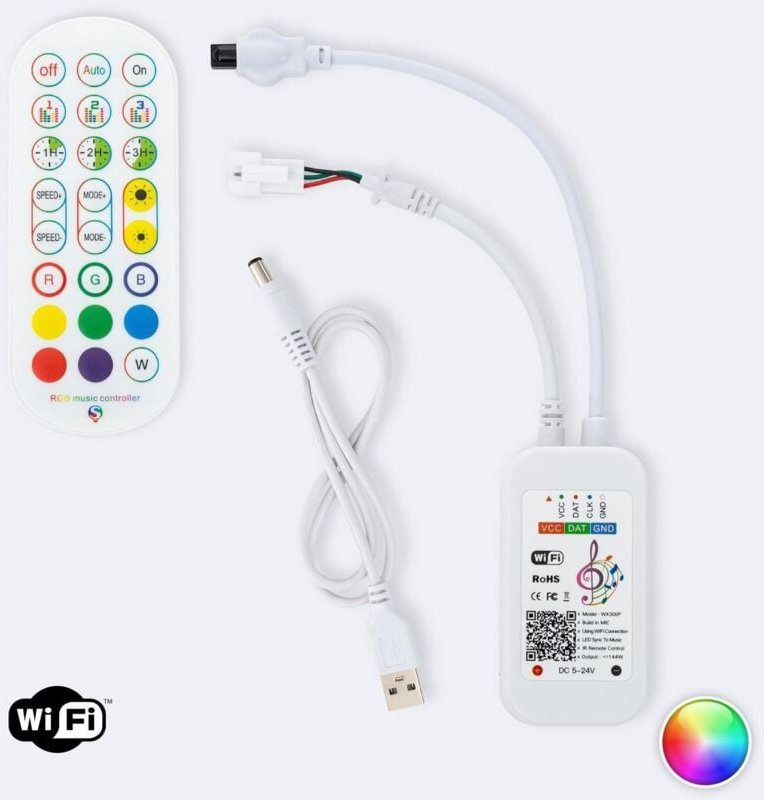 Efectoled - Controller Dimmer Tuya WiFi LED-Streifen rgb Digital spi 5-24V dc mit ir Fernbedienung rgb