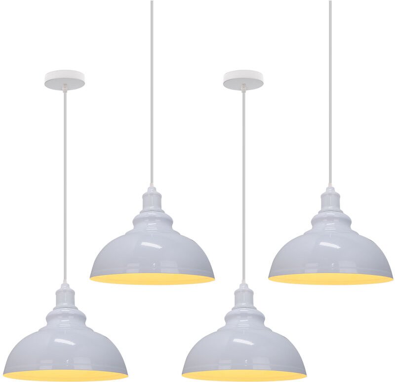 4er Pendelleuchte Vintage Kuppel Hängelampe Industrielle Hängelampe mit Ø29cm Lampenschirm Edison für Loft Bar Wohnzimme...