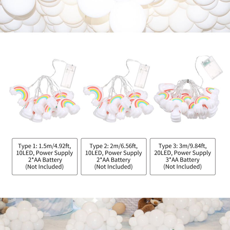 Eosnow 5FT 10LED Regenbogen-Lichterkette Weihnachten dekorative Fee LED hängend immer an Lichtmodus für Festivals Ostern...