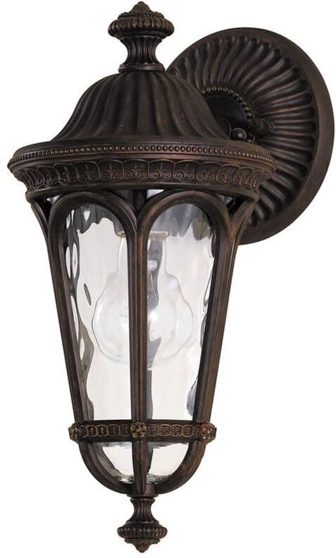 Elstead - Außenleuchte Wandlampe ALU-Guss mundgeblasenes Wasserglas h 34,3 cm Antik Hof