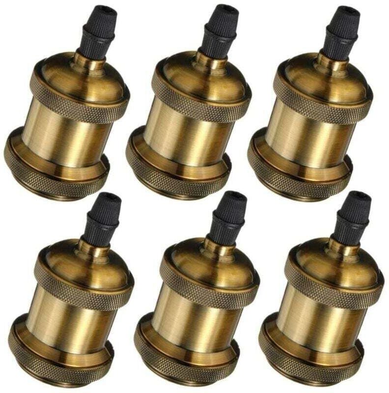 Vintage E27 Edison LED-Lampenfassungen Spirallichtadapterhalter 6 Stück (Bronze)