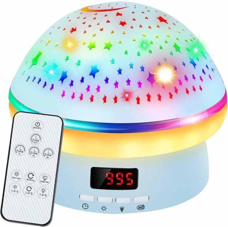 Nachtlicht mit Sternenprojektor und Timer für Kinder, Spielzeug für Jungen von 3 bis 8 Jahren, rotierendes Nachtlicht mi...