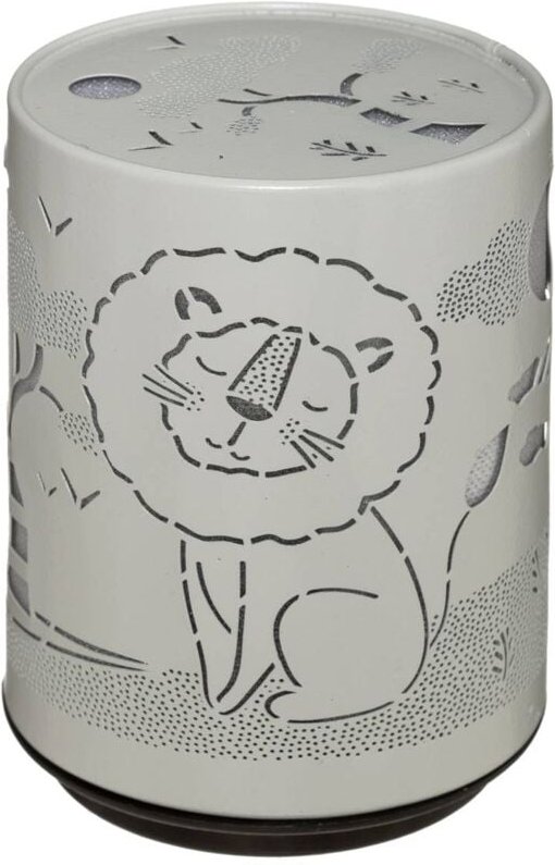 Nachtlicht mit Batterie Push trendy H.13cm Metall - Grau