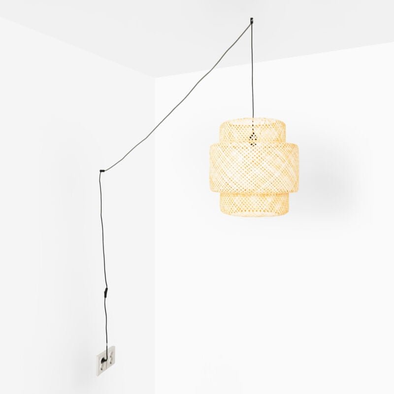 Pendelleuchte aus Rattan "JENSEN" - Ø50cm - Mit Schalter und