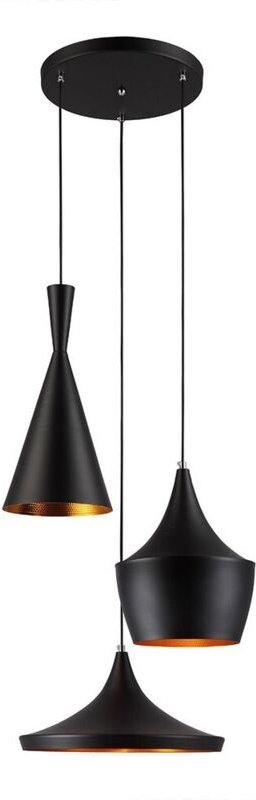 Italux Pedro - Industrie- und Retro-hängender Anhänger Schwarzes 3 Licht, E27