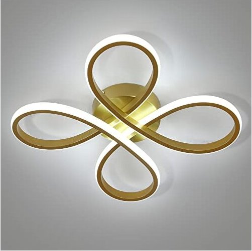 Goeco - led Deckenleuchte florales Design, gold, 30 cm, warmes Licht, 30W, perfekt für Küche und Schlafzimmer