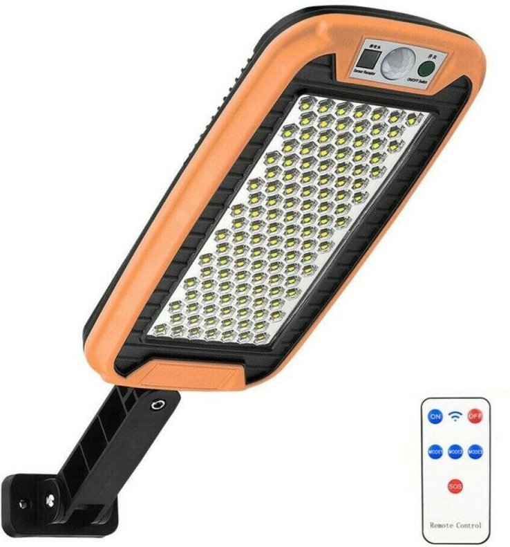 Trade Shop - faro stradal lampione mit solare pannello mit sensore telecomando 124 led 8019 -