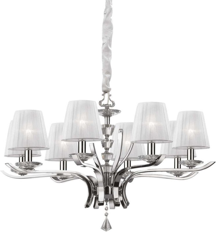 Thumbnail - Ideal Lux - Pegaso - 8 Light Crystal Multi Arm Kronleuchter Chrom, Weiß, E14