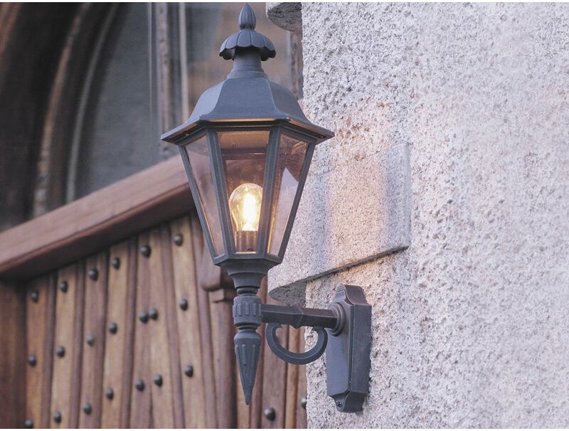 Große led Außenwandleuchte Laterne stehend, Alu Schwarz, Höhe 61cm