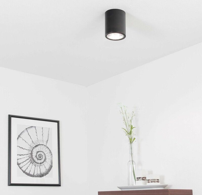 Runde Deckenleuchte DOWNLIGHT ROUND in Schwarz Flur