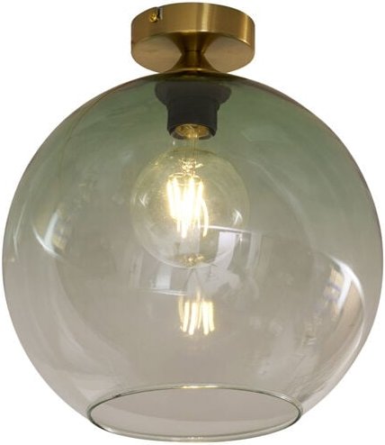 Art-Deco-Deckenleuchte Messing mit grünem Glas - Sandra