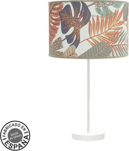 Tischplatte groß Äthiopien 1xe27 weiß/Druck 62,5x30x30 cm