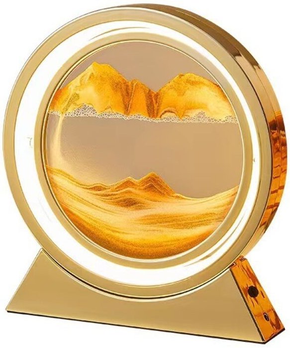 3D-Sanduhr-LED-Lampe, 10-Zoll-Treibsand-Nachtlicht, beweglicher Treibsand, rotierende Kunst-Sandszene, Bastel-Tischdekor...