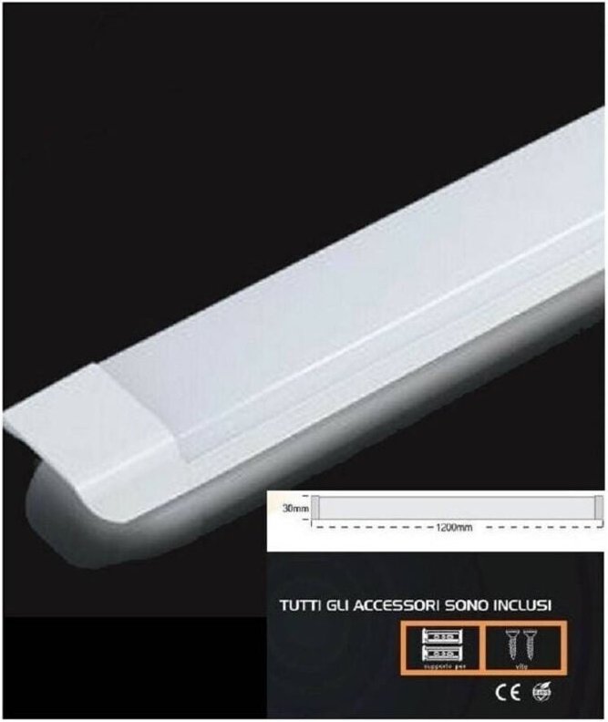 Trade Shop Traesio - Trade Shop - plafoniera led slim 54W 120CM sottopenile ripiani luce calda fredda natura -