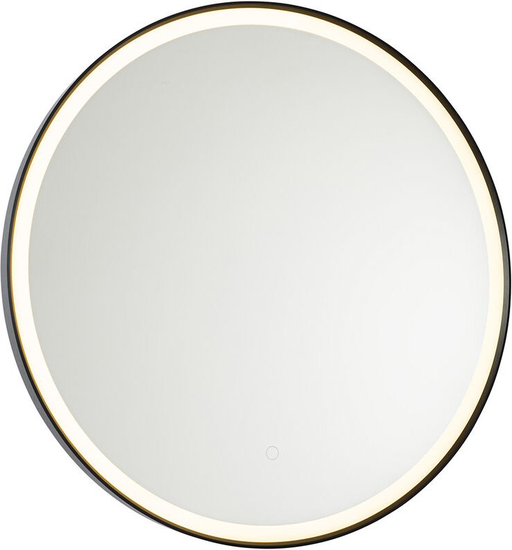 Schwarzer Badezimmerspiegel 70 cm inkl. led mit Touchdimmer - Miral