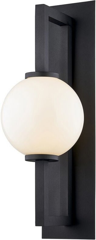 Darwin 1 Wandleuchte Struktur Schwarz, Glas, IP44