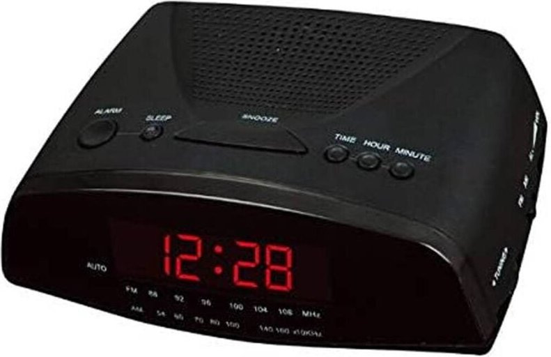 Trade Shop - radioveglia digitale radio sveglia CR-9905 radio pll fm mit display led rossi -