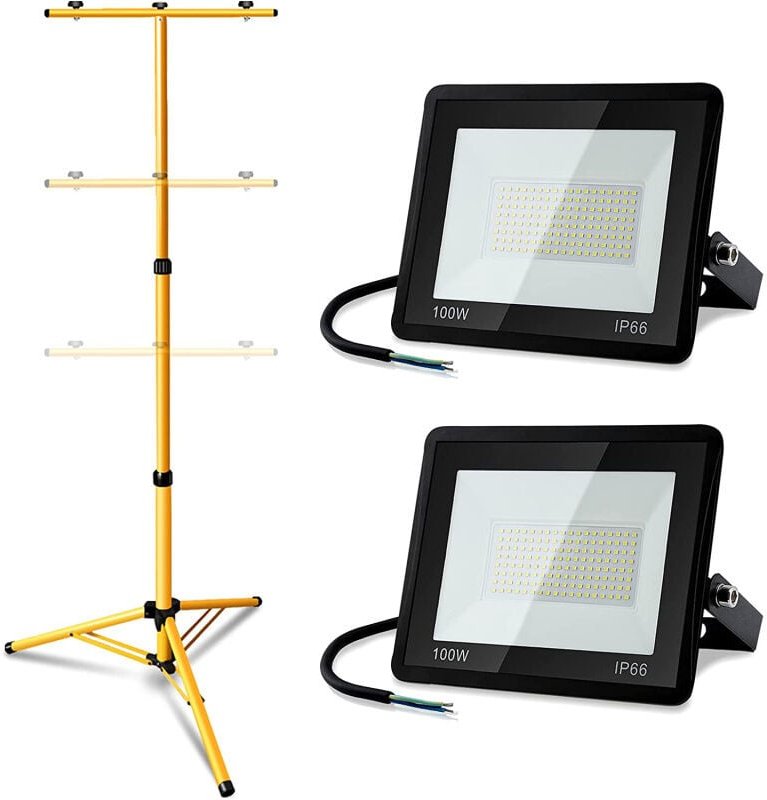 Tolletour - swanew led Fluter mit Stativ Strahler Baustrahler IP66 Flutlicht Arbeitsleuchten für Garten Hof Hinterhof 2X...