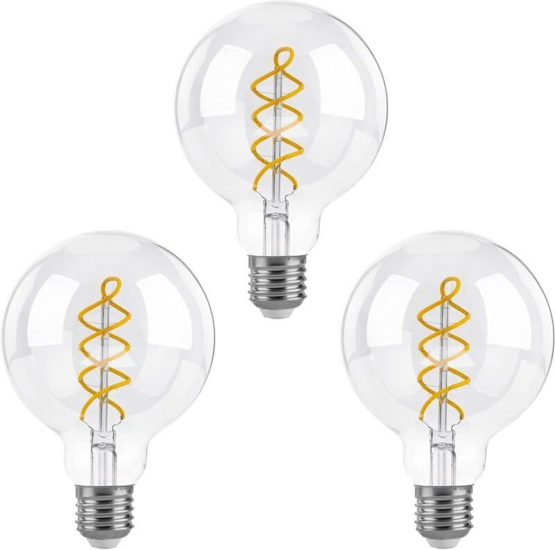 Dimmbare E27-LED-Lampen, G80 Vintage-Spiralglühbirne, 6 W (entspricht 40 W), Warmweiß 2700 K, 550